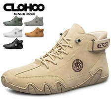 Tênis masculino de couro ecológico com cadarço botas de tornozelo sapatos casuais leves ao ar livre mocassins comprar usado  Enviando para Brazil