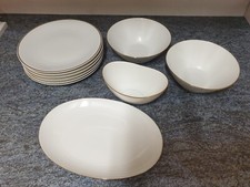 Essgeschirr weiß silberrand gebraucht kaufen  Voerde (Niederrhein)