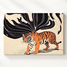 Minimalist tiger canvasstylize for sale  USA