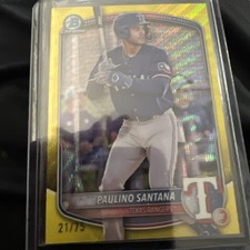 REFRATOR AMARELO 2025 Bowman Paulino Santana /75 #BCP-72 Rangers comprar usado  Enviando para Brazil