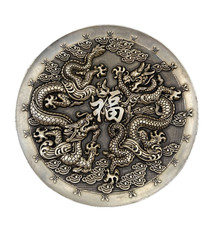 Moeda de bronze antiga chinesa requintada dragão duplo 福 diâmetro: 98mm comprar usado  Enviando para Brazil