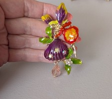 Rhinestone enamel flower for sale  EXETER
