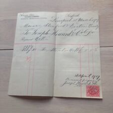 1907 invoice j.howard for sale  LINCOLN