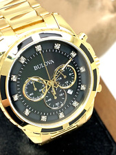 Relógio masculino Bulova 97D121 cronógrafo tom dourado aço inoxidável mostrador de diamante  comprar usado  Enviando para Brazil