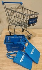 Boneca de supermercado Walmart Market tamanho carrinho de compras de metal, cesta de mão e bolsas 10x9x7 comprar usado  Enviando para Brazil