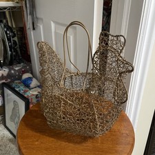 Cesta de ovos de galinha de arame encaracolado com alças comprar usado  Enviando para Brazil