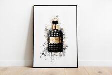 Aquarela Splash Frasco de Perfume de Impressão em Preto A4 A3 A2 Maxi Wall Art Decor 5046 comprar usado  Enviando para Brazil