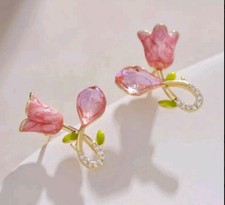 Brincos de flores tulipa Páscoa primavera moda joias frete grátis rápido 0,8 polegadas comprar usado  Enviando para Brazil