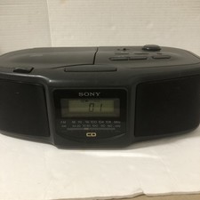 Rádio-relógio Sony disco compacto CD player AM FM alarmes duplos - ICF-CD800 testado comprar usado  Enviando para Brazil