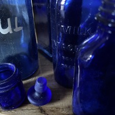 Blue glass bottles for sale  HORSHAM