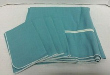 NUEVO Mantel de comedor de cocina Aqua Blue Spring 42" cuadrado y 4 servilletas de 14" segunda mano  Embacar hacia Mexico