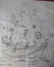 1930s embroidery galleon for sale  TODMORDEN