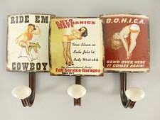 9977689 Listón de Ganchos Armario Metal Pinup Girl Vintage 21x39cm comprar usado  Enviando para Brazil