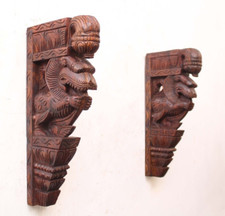 Usado, Estátua Yali Suporte de Parede de Madeira Corbel Par Prateleira/Suporte Decoração Vintage para Casa comprar usado  Enviando para Brazil