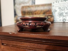 Suporte para vaso de madeira estilo chinês 3,5 pol. plataforma geral 2,25 pol. comprar usado  Enviando para Brazil