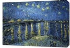 Obraz 70x50cm Gwiaździsta Noc nad Rodanem, Van Gogh Vintage, używany na sprzedaż  PL