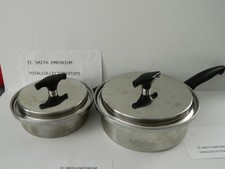 Panelas vintage para artesanato de cozinha 3 camadas 18/8 aço inoxidável 1 e 2 qt - EUA comprar usado  Enviando para Brazil