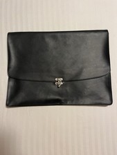 Porta-pasta de documentos vintage preto estojo de arquivo bolso único trava agradável 1, usado comprar usado  Enviando para Brazil