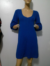Mini vestido de malha Calypso Christiane Celle azul brilhante 100% cashmere M em excelente estado usado comprar usado  Enviando para Brazil