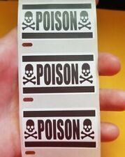 PEGATINAS DE ADVERTENCIA DE VENENO 25-1000 Paquete Calcomanía mordaza pegatina de broma segunda mano  Embacar hacia Mexico