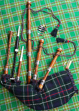 CONJUNTO COMPLETO DE CACHIMBO DE FOLES ESCOCÊS GREAT HIGHLAND MADEIRA SHEESHAM ACABAMENTO NATURAL/Gaita comprar usado  Enviando para Brazil