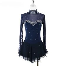 Vestido de patinação artística manga longa roupas de patinação artística com strass comprar usado  Enviando para Brazil