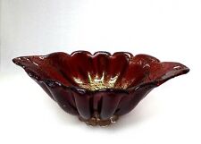 GRANDE VASO TIGELA DE VIDRO ARTE RUBI VERMELHO E DOURADO MURANO VENEZIANO BAROVIER &TOSO, usado comprar usado  Enviando para Brazil