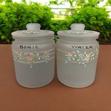 Frascos de vidro fosco pintados à mão floral água/bórico vintage comprar usado  Enviando para Brazil