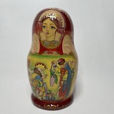 Bonecas russas de madeira estilo Matrioska com 5 bonecas assinadas intrincadas comprar usado  Enviando para Brazil