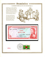 Caribe Oriental 1965 1 dólar P-13g UNC con sello de bandera de la FDI Dominica B87 342108 segunda mano  Embacar hacia Mexico