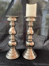Pair silver chrome for sale  HITCHIN