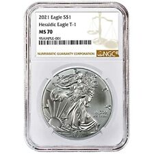 2021 American Eagle (Tipo I reverso) dólar bullion de prata de uma onça MS70 NGC comprar usado  Enviando para Brazil