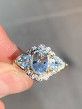 9ct diamond aquamarine for sale  BRIGHTON