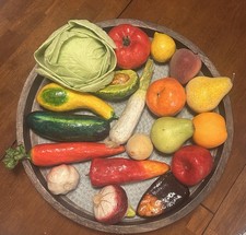 Lote vintage realista frutas falsas vegetais papel falso machê decoração comida plástico 19, usado comprar usado  Enviando para Brazil