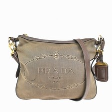 Bolsa de ombro PRADA logotipo tiracolo couro jacquard marrom GHW 60KA753 comprar usado  Enviando para Brazil