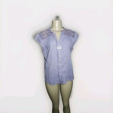 Blusa Architect Feminina Roxa Botão Frontal Top Renda Acabamento Cap Mangas Grande  comprar usado  Enviando para Brazil