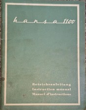 Betriebsanleitung hansa 1100 gebraucht kaufen Betriebsanleitung hansa 1100 gebraucht kaufen  Glauchau