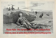 Revólver suicida abutres oficiais reais, enorme fólio impressão antiga da década de 1880 comprar usado  Enviando para Brazil