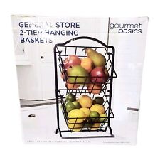 Cesta suspensa Gourmet Basics by Mikasa General Store 2 camadas preta antiga comprar usado  Enviando para Brazil