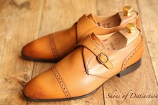 Sapatos masculinos Barker couro marrom bronze monge fivela Reino Unido 8 G UE 42 EUA 9 comprar usado  Enviando para Brazil