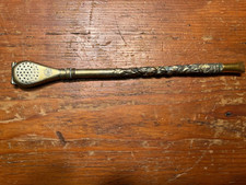 Canudo de chá mate vintage sul-americano marcado Chapa 18Kt e 0,800 comprar usado  Enviando para Brazil