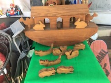 Arca de Noé artesanal Noé e 14 animais de madeira esculpidos à mão 26 polegadas bíblica comprar usado  Enviando para Brazil