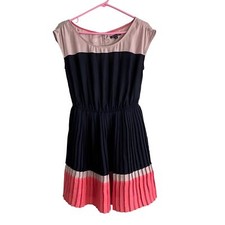 Vestido plissado American Eagle Outfitters color block acordeão azul marinho coral pequeno comprar usado  Enviando para Brazil