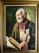 Vecchio violinista olio usato  Napoli