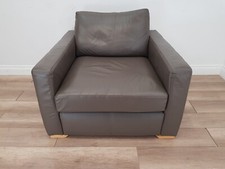 Armchair grey leather for sale  BRISTOL