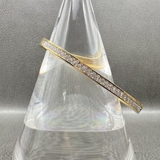 Pulseira Swarovski tom dourado oval articulada cristais transparentes logotipo cisne 7,5" comprar usado  Enviando para Brazil
