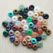 50 peças contas de pedra natural forma redonda mista furo grande para berloques de pulseira 14X8mm comprar usado  Enviando para Brazil