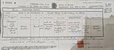 1920 death certificate for sale  DUNDEE