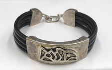 Pulseira de cordão de couro prata esterlina, usado comprar usado  Enviando para Brazil