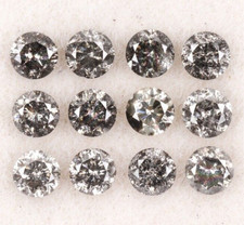 Diamante redondo de diamante suelto natural de 0,55 quilates con sal y pimienta para joyería segunda mano  Embacar hacia Mexico